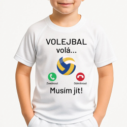 Volejbal volá, musím jít - dětské sportovní tričko s potiskem