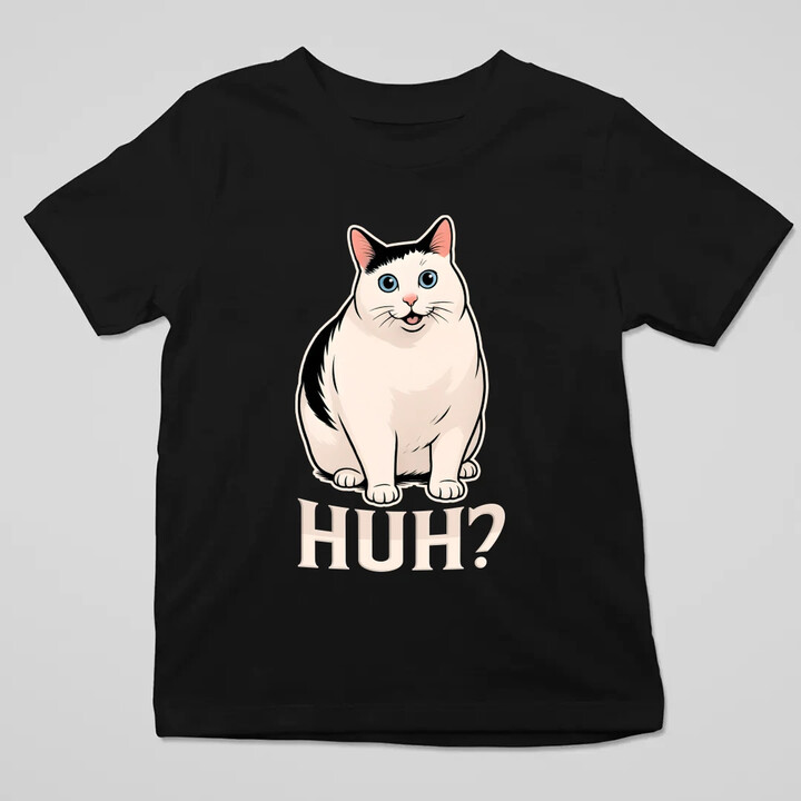 Huh? - bílá kočka - dětské tričko s potiskem