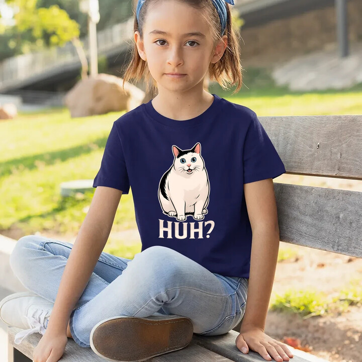 Huh? - bílá kočka - dětské tričko s potiskem