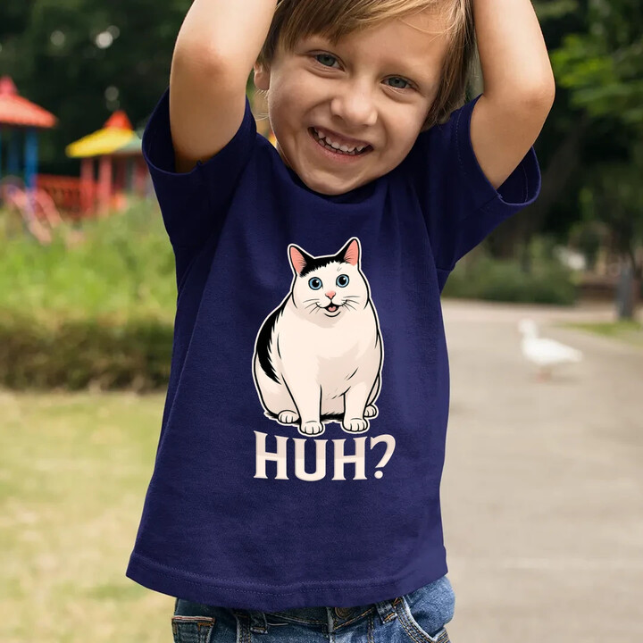 Huh? - bílá kočka - dětské tričko s potiskem
