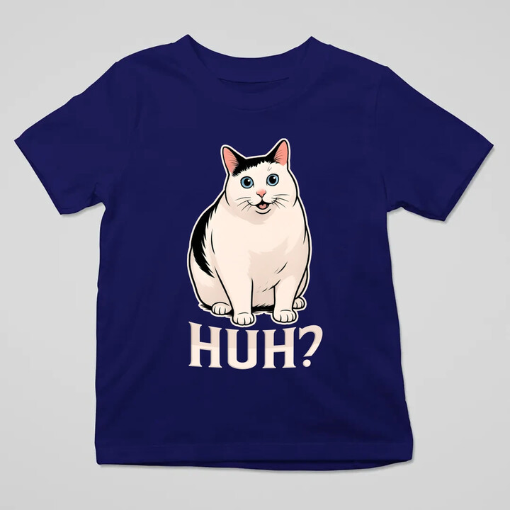 Huh? - bílá kočka - dětské tričko s potiskem
