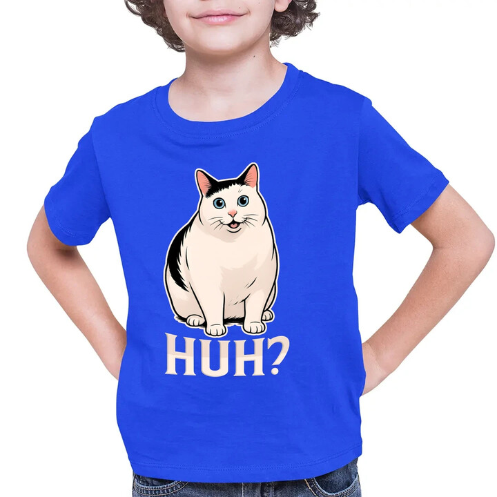 Huh? - bílá kočka - dětské tričko s potiskem