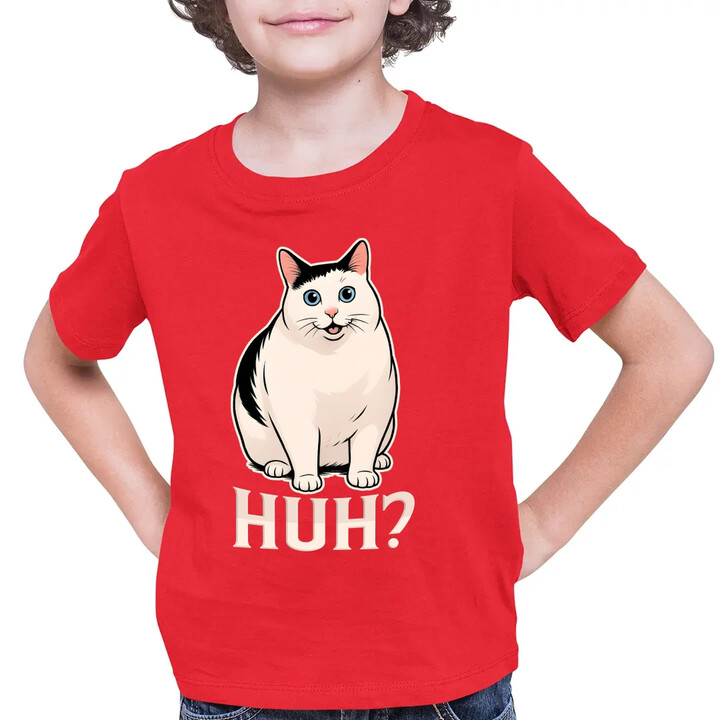 Huh? - bílá kočka - dětské tričko s potiskem