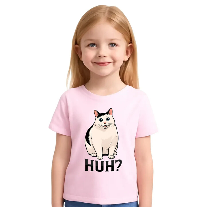 Huh? - bílá kočka - dětské tričko s potiskem