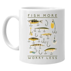 Fish more, worry less - hrnek s potiskem