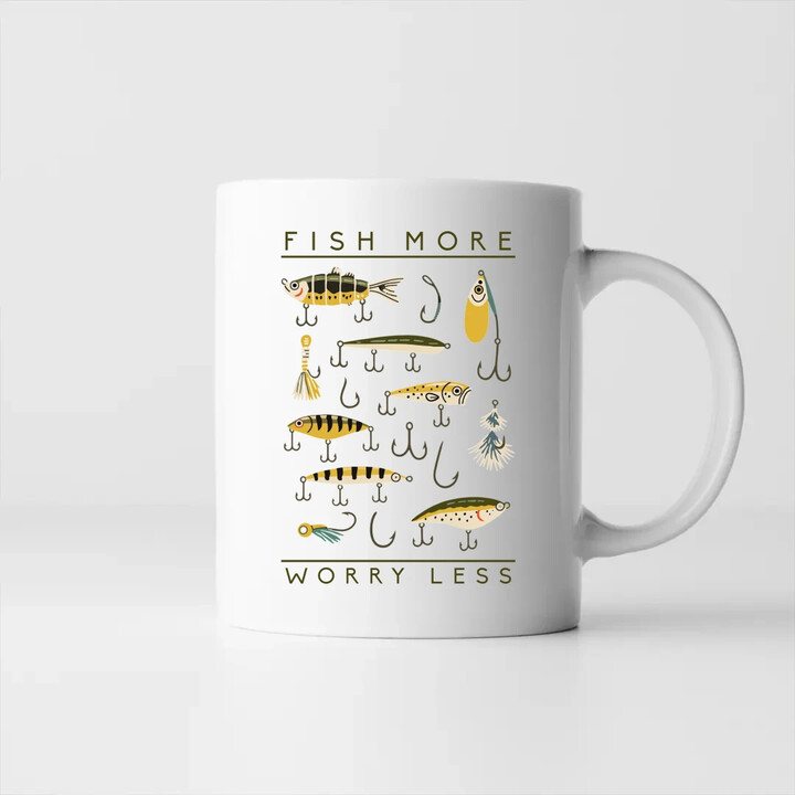 Fish more, worry less - hrnek s potiskem