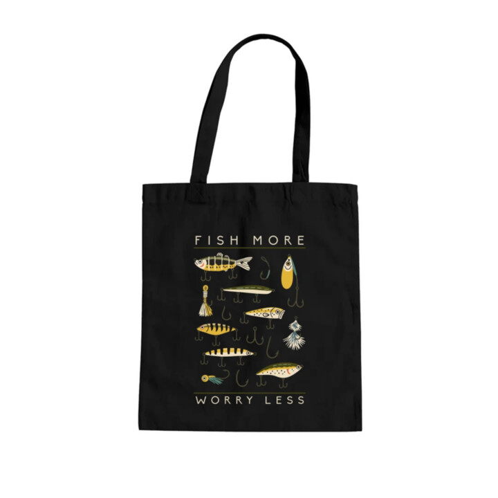 Fish more, worry less - taška s potiskem