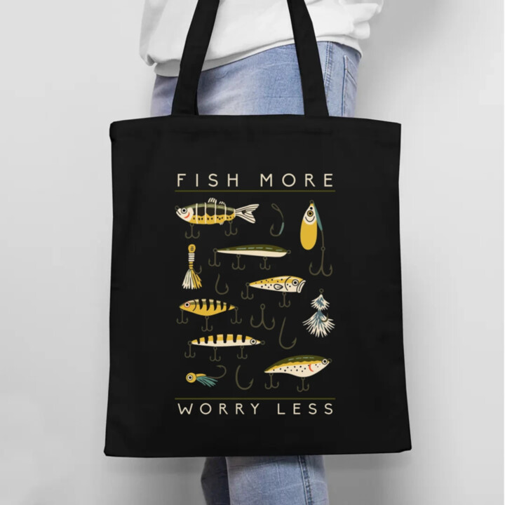 Fish more, worry less - taška s potiskem