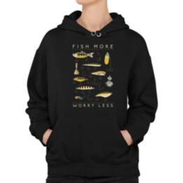 Fish more, worry less - dámská mikina s potiskem