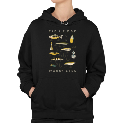 Fish more, worry less - dámská mikina s potiskem