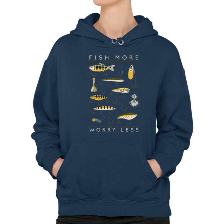 Fish more, worry less - dámská mikina s potiskem