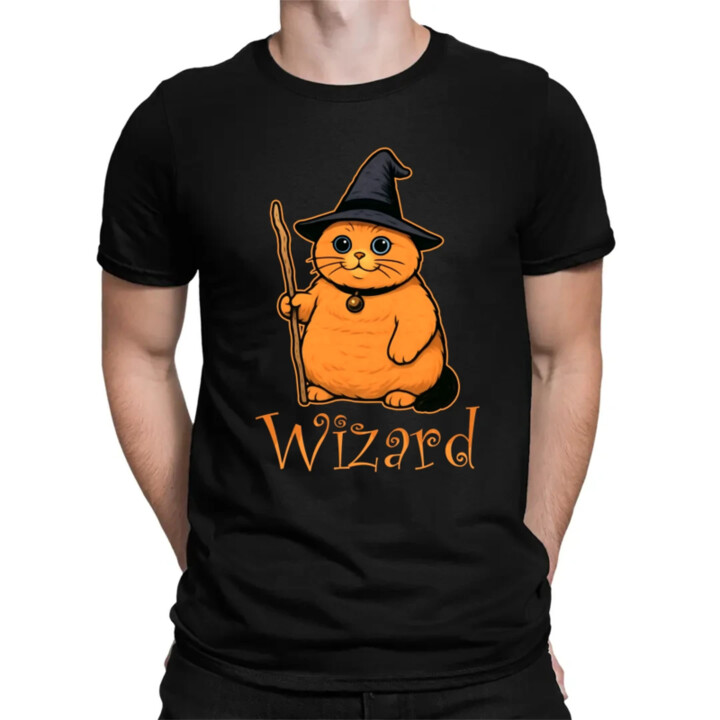 Wizard - kočičí čaroděj - pánské tričko s potiskem