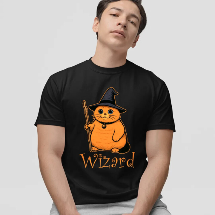 Wizard - kočičí čaroděj - pánské tričko s potiskem