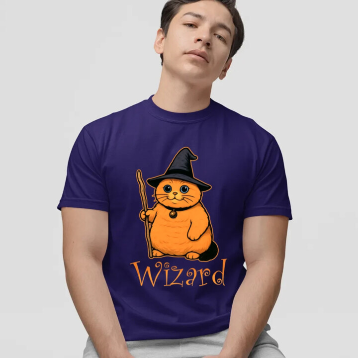 Wizard - kočičí čaroděj - pánské tričko s potiskem