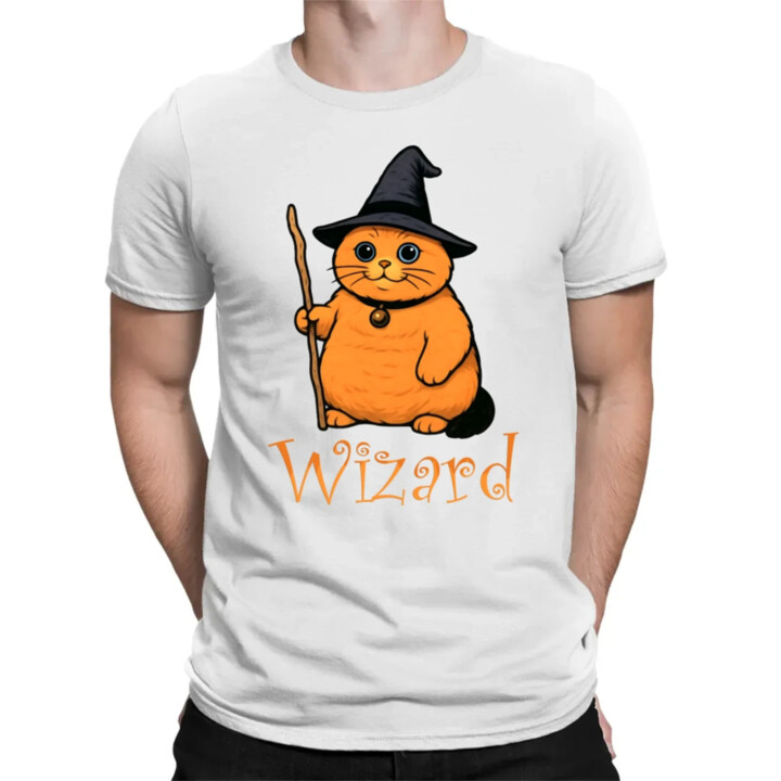 Wizard - kočičí čaroděj - pánské tričko s potiskem
