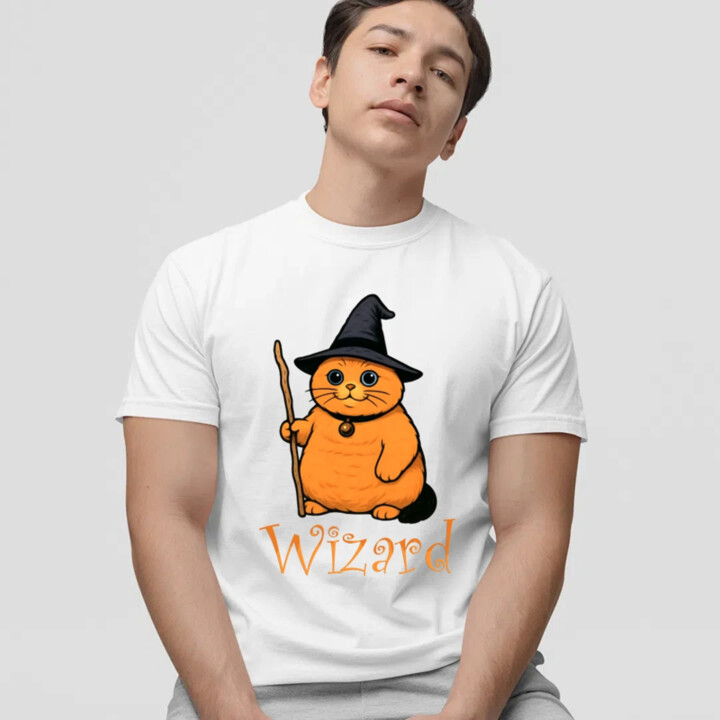 Wizard - kočičí čaroděj - pánské tričko s potiskem