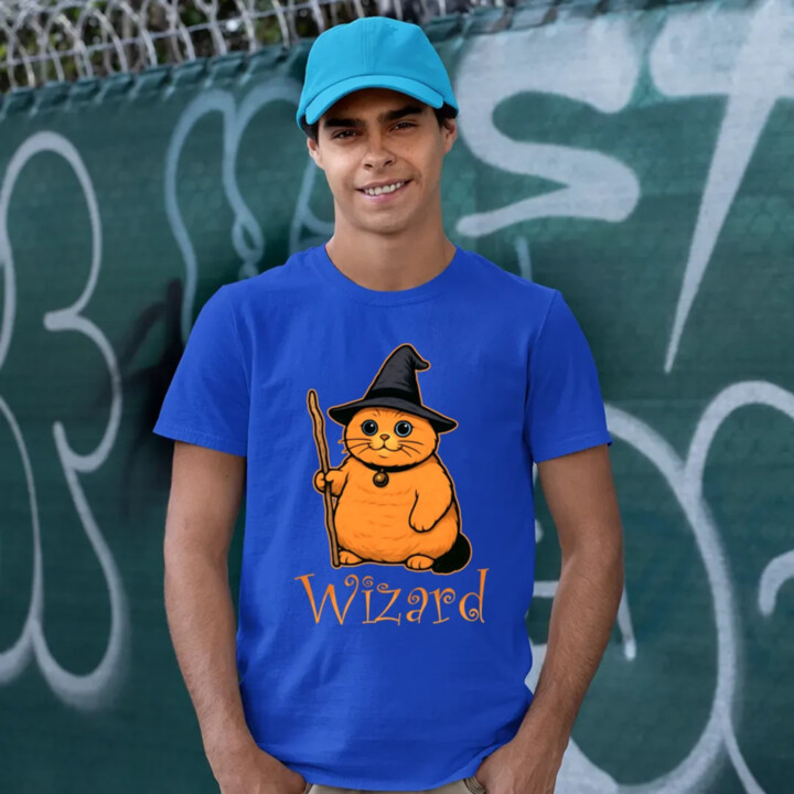 Wizard - kočičí čaroděj - pánské tričko s potiskem