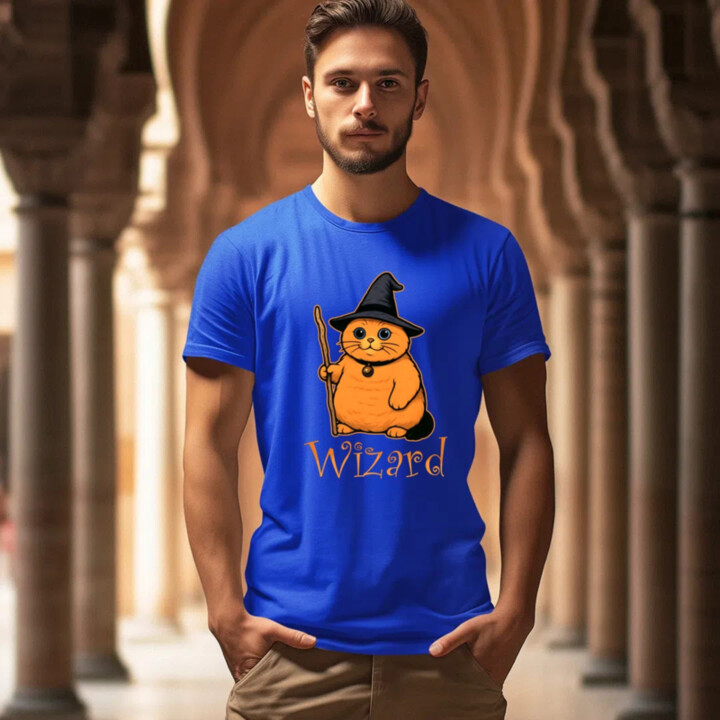 Wizard - kočičí čaroděj - pánské tričko s potiskem