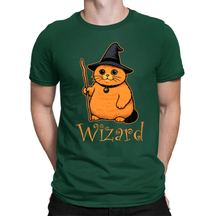 Wizard - kočičí čaroděj - pánské tričko s potiskem