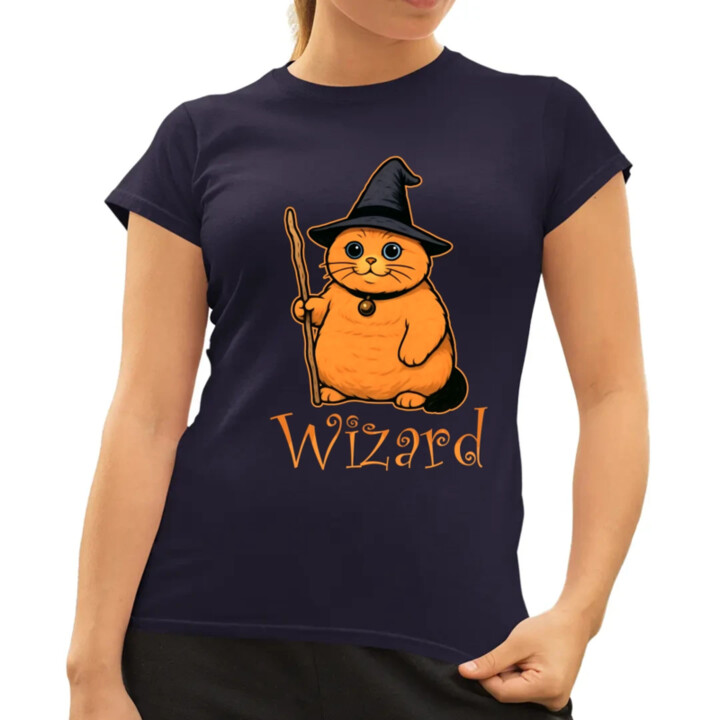 Wizard - kočičí čaroděj  - dámské tričko s potiskem