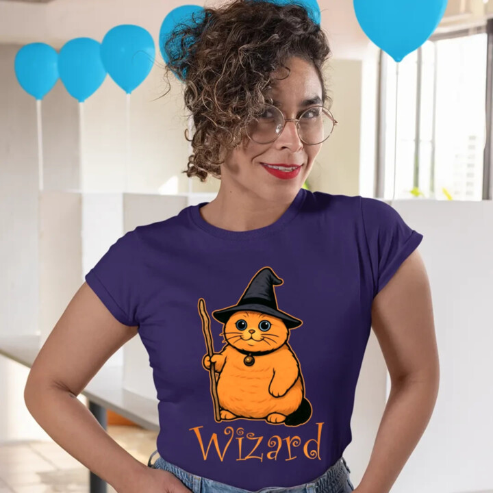 Wizard - kočičí čaroděj  - dámské tričko s potiskem