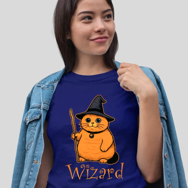 Wizard - kočičí čaroděj  - dámské tričko s potiskem