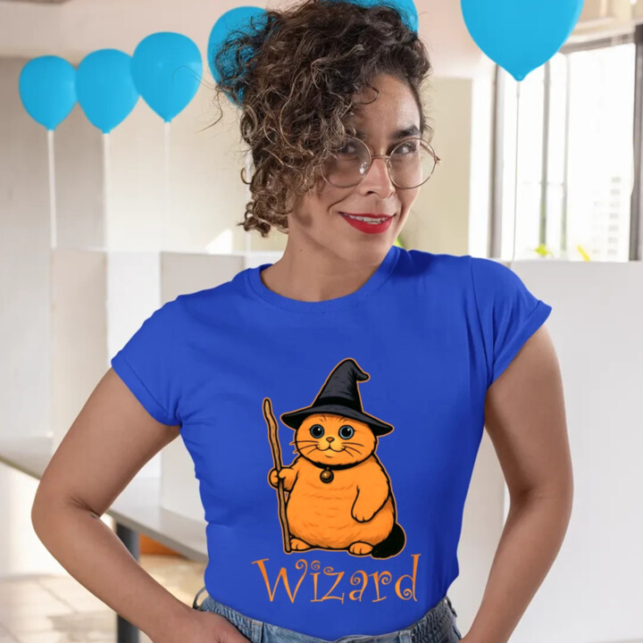 Wizard - kočičí čaroděj  - dámské tričko s potiskem
