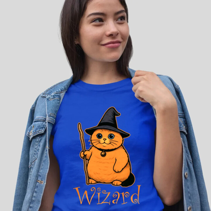 Wizard - kočičí čaroděj  - dámské tričko s potiskem