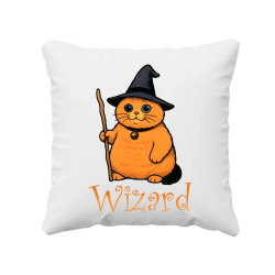 Wizard - kočičí čaroděj - polštář s potiskem
