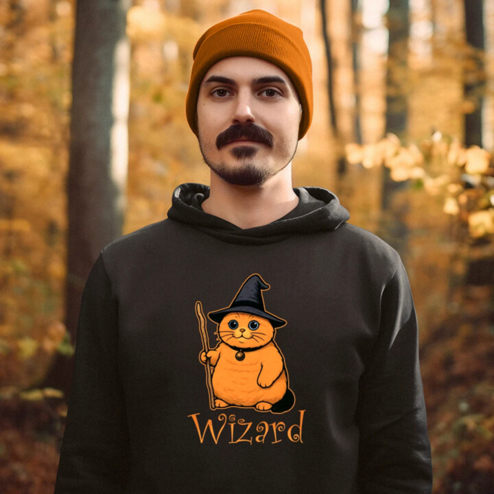 Wizard - kočičí čaroděj - pánská mikina s potiskem