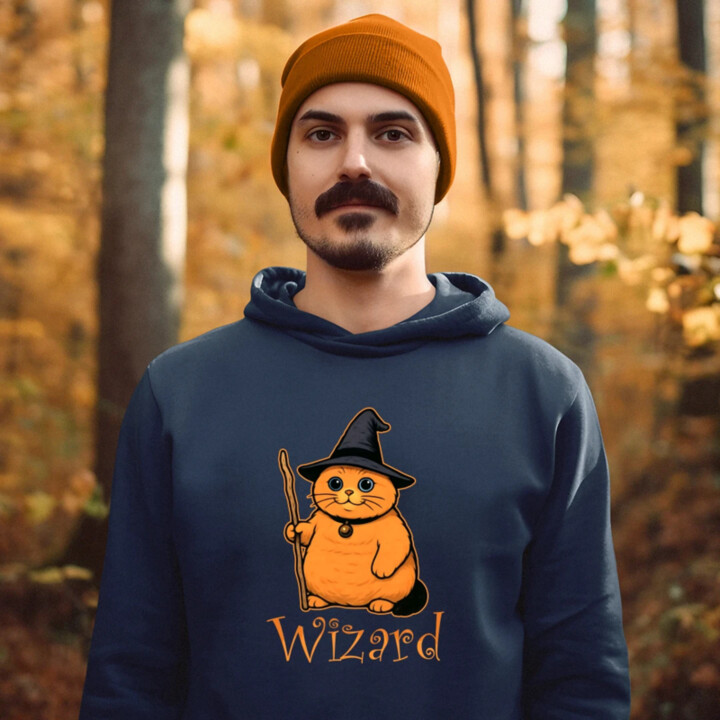 Wizard - kočičí čaroděj - pánská mikina s potiskem