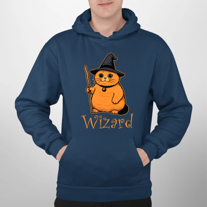 Wizard - kočičí čaroděj - pánská mikina s potiskem