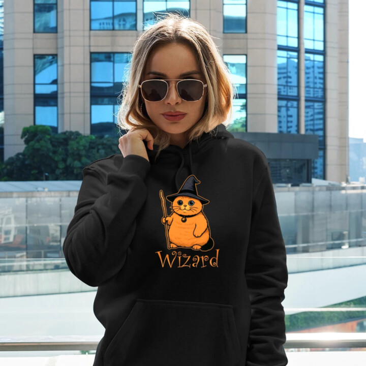 Wizard - kočičí čaroděj - dámská mikina s potiskem