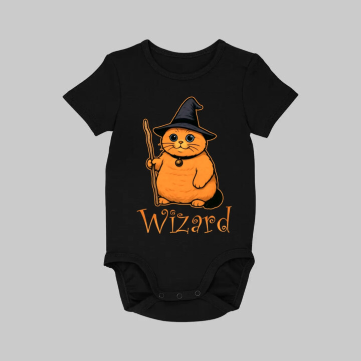 Wizard - kočičí čaroděj - dětské body s potiskem
