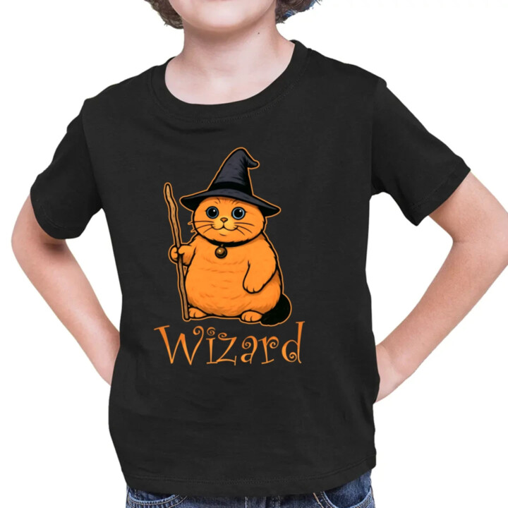 Wizard - kočičí čaroděj - dětské tričko s potiskem