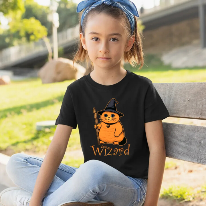 Wizard - kočičí čaroděj - dětské tričko s potiskem