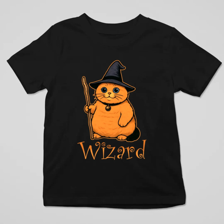 Wizard - kočičí čaroděj - dětské tričko s potiskem