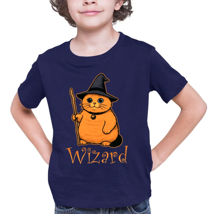 Wizard - kočičí čaroděj - dětské tričko s potiskem