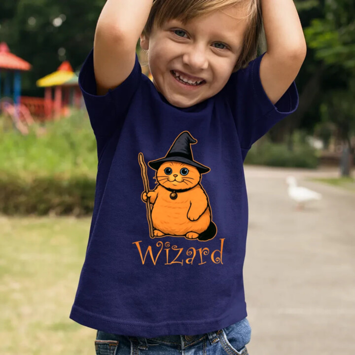 Wizard - kočičí čaroděj - dětské tričko s potiskem