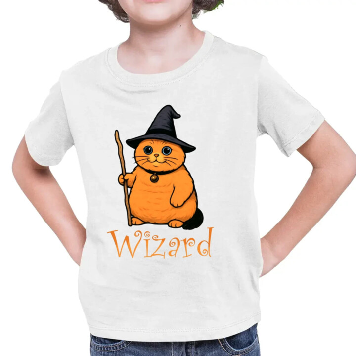 Wizard - kočičí čaroděj - dětské tričko s potiskem