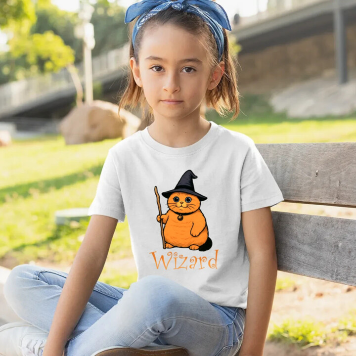 Wizard - kočičí čaroděj - dětské tričko s potiskem