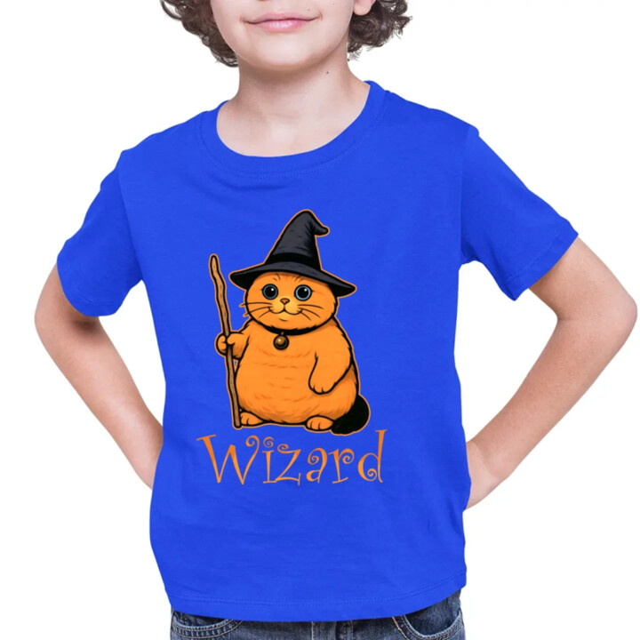 Wizard - kočičí čaroděj - dětské tričko s potiskem