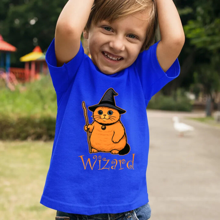Wizard - kočičí čaroděj - dětské tričko s potiskem