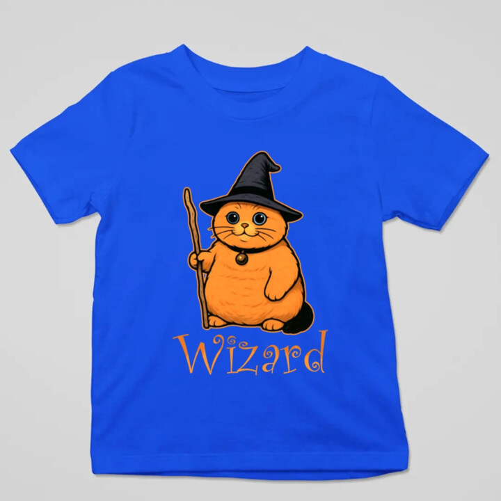 Wizard - kočičí čaroděj - dětské tričko s potiskem