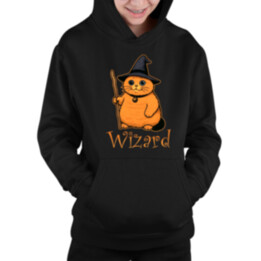 Wizard - kočičí čaroděj - dětská mikina s kapucí