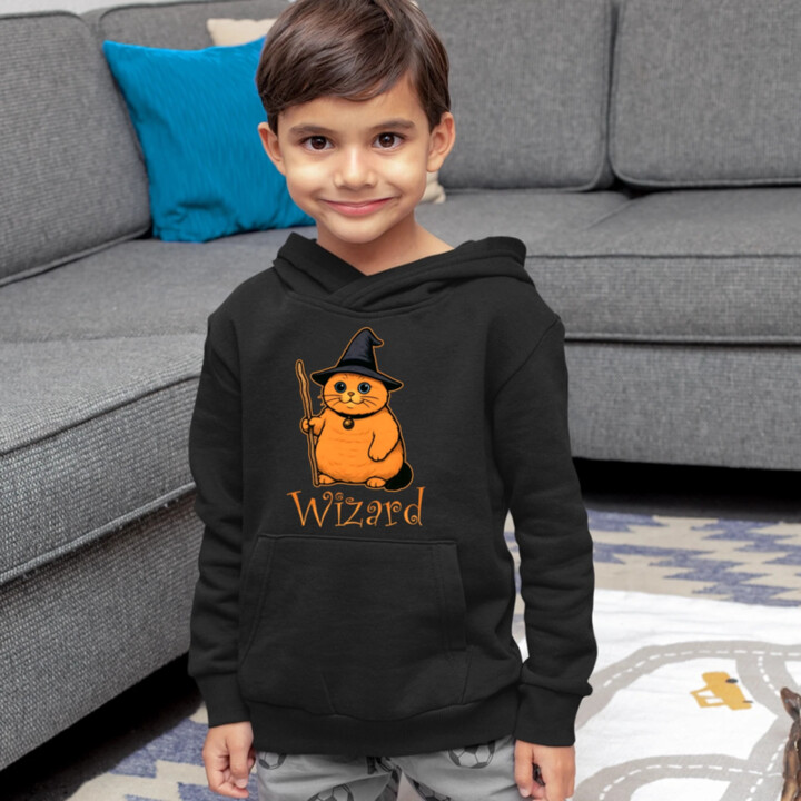 Wizard - kočičí čaroděj - dětská mikina s kapucí
