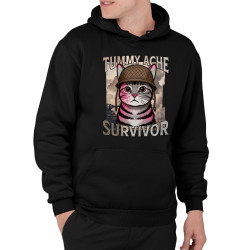 Tummy ache survivor - kočičí voják - pánská mikina s potiskem