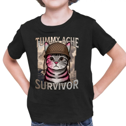 Tummy ache survivor - kočičí voják - dětské tričko s potiskem