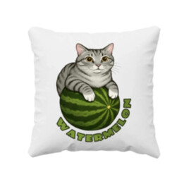Watermelon - kočka na melounu - polštář s potiskem