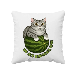 Watermelon - kočka na melounu - polštář s potiskem